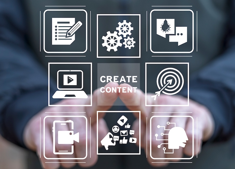 Man,Using,Virtual,Touch,Screen,Presses,Text:,Create,Content.,Business - White Space | Digital Marketing Agency